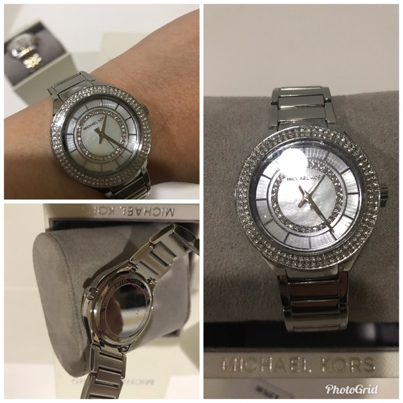 Michael Kors Women's Silvertone Round Face Kerry - Picture 2 of 7